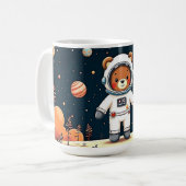 テディ宇宙飛行士の惑星散歩 コーヒーマグカップ (正面左)