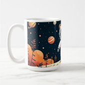 テディ宇宙飛行士の惑星散歩 コーヒーマグカップ (左)
