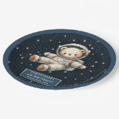 テディ宇宙飛行士ボーイバースデーパーティー紙プレート ペーパープレート (アングル)