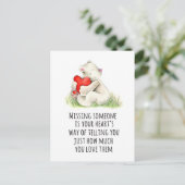 テディ恋しく思ベア引用文はがき ポストカード (スタンド正面)