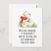 テディ恋しく思ベア引用文はがき ポストカード (正面/裏面)