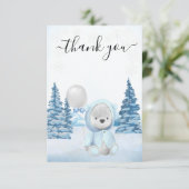 テディ感謝していベアークリスマスウィンター サンキューカード (スタンド正面)