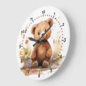 テディ教えに子読どもの時間を ラージ壁時計 (傾斜)