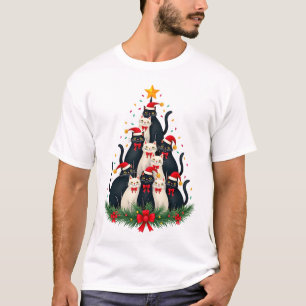 テディ猫 クリスマスツリー テディ猫 ライト クリスマス M Tシャツ
