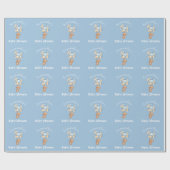 テディ男の子バルーンベビーシャワーブルー ラッピングペーパー (フラット)