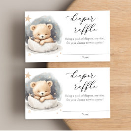 テディ男女兼用ベアおむつラッフルカード エンクロージャーカード