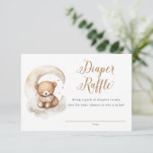 テディ男女兼用ベアームーンスターズ赤ちゃんシャワー エンクロージャーカード (スタンド正面)