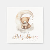 テディ男女兼用ベアームーンスターズ赤ちゃんシャワー スタンダードカクテルナプキン (正面)