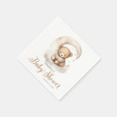 テディ男女兼用ベアームーンスターズ赤ちゃんシャワー スタンダードカクテルナプキン (角)