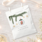 テディ男女兼用ベア冬の赤ちゃんシャワー フェイバーバッグ (クリップ留めされた状態)