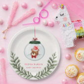テディ男女兼用ベア冬の赤ちゃんシャワー ペーパープレート (パーティー)