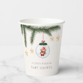 テディ男女兼用ベア冬の赤ちゃんシャワー 紙コップ (裏面)