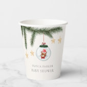 テディ男女兼用ベア冬の赤ちゃんシャワー 紙コップ (正面)