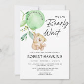 テディ男女兼用ベア心待ち赤ちゃんシャワー 招待状 (正面)