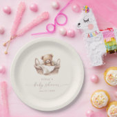 テディ男女兼用ベアBOHOベビーシャワー ペーパープレート (パーティー)