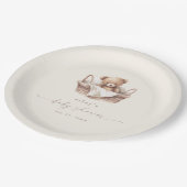 テディ男女兼用ベアBOHOベビーシャワー ペーパープレート (アングル)