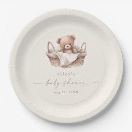 テディ男女兼用ベアBOHOベビーシャワー ペーパープレート