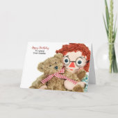 テディ素晴らしー付き祖母の誕生日のラグドール カード (正面)