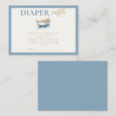 テディ航海のベアおむつラッフルベビーシャワー エンクロージャーカード (正面/裏面)