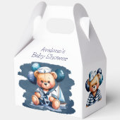 テディ航海のベア喜び男の子ベイビーシャワー フェイバーボックス (正面)