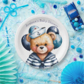 テディ航海のベア喜び男の子ベイビーシャワー ペーパープレート (パーティー)