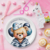 テディ航海のベア喜び男の子ベイビーシャワー ペーパープレート (パーティー)