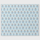 テディ航海のベア男の子の赤ちゃんシャワー ラッピングペーパー (フラット)