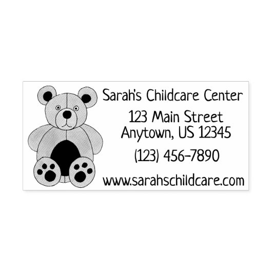 テディ詰まったベアパーソナライズされたアドレス ラバースタンプ (インプリント)