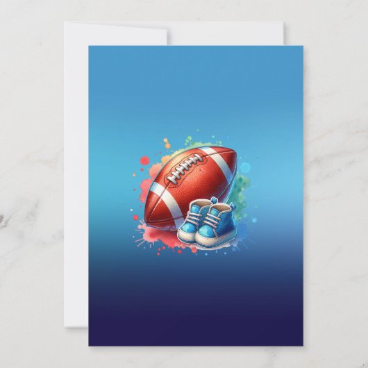 テディ赤ちゃんシャワー付きサッカー男の赤ちゃん 招待状 (裏面)