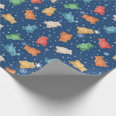 テディ魅力的ベアと雪片のラッピング紙 ラッピングペーパー (角)