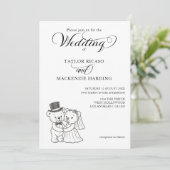 テディ2人が花嫁と花婿を結婚担う 招待状 (スタンド正面)