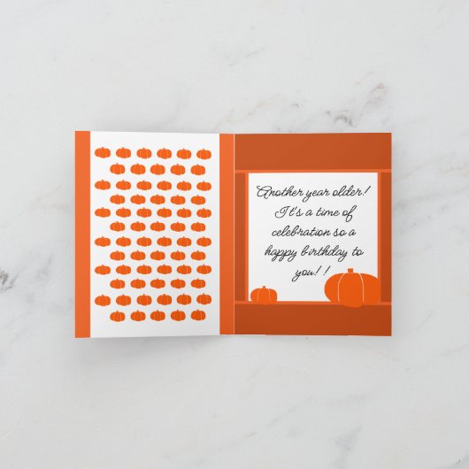 テディ&キティのハロウィンパッチの誕生日カード シーズンカード (内部)