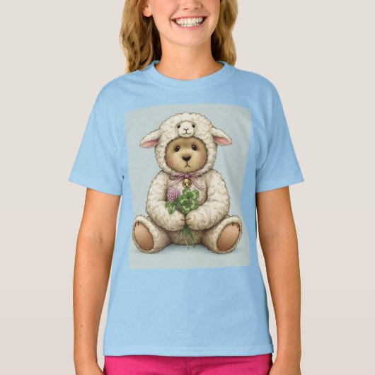 テディ – クローバーと羊Natasha Us Tシャツ (正面)