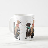 テディ·ザ·スパズ·マン·アンド·ファミリーの犬用コーヒー·マグ コーヒーマグカップ (正面左)