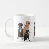 テディ·ザ·スパズ·マン·アンド·ファミリーの犬用コーヒー·マグ コーヒーマグカップ (左)