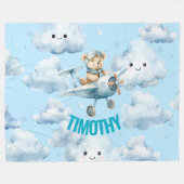 テディ・ザ・パイロット フリースブランケット (正面(横))