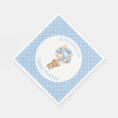 テディ・ハッピー1歳の誕生日 スタンダードランチョンナプキン (角)