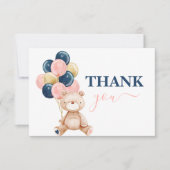 テディ·ベアのジェンダーがお感謝してい前を明かす ノートカード (正面)