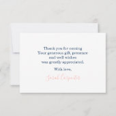 テディ·ベアのジェンダーがお感謝してい前を明かす ノートカード (裏面)