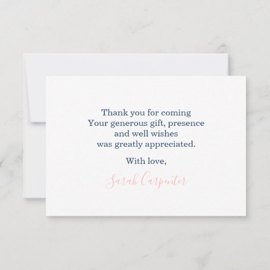 テディ·ベアのジェンダーがお感謝してい前を明かす ノートカード (裏面)