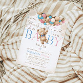 テディ・ベアのジェンダーの発表を待つことができる 招待状