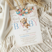 テディ・ベアのジェンダーの発表を待つことができる 招待状