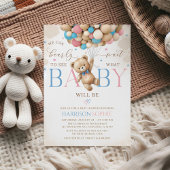テディ・ベアのジェンダーの発表を待つことができる 招待状