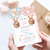 テディ・ベアのジェンダーの発表を待つことができる 招待状