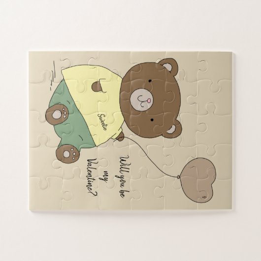 テディ·ベアは私のバレンタインになってくれ ジグソーパズル (横)