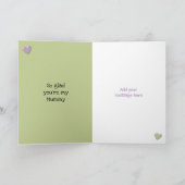 テディ・ベアは紫と緑をミイラに愛している カード (内部)