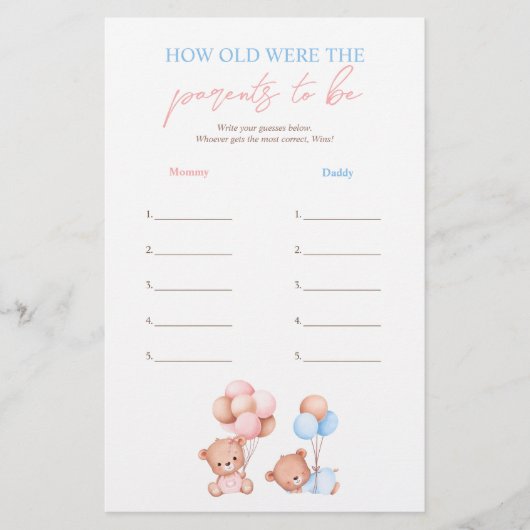 テディ・ベアは親がゲームを始めた年齢 チラシ (正面)