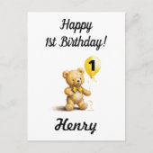 テディ・ベアパーソナライズされた・カードの誕生日おめでとう ポストカード (正面)