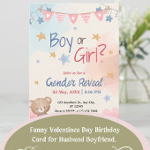 テディ・ベアー・バッシュだ!水彩ジェンダー表示 招待状