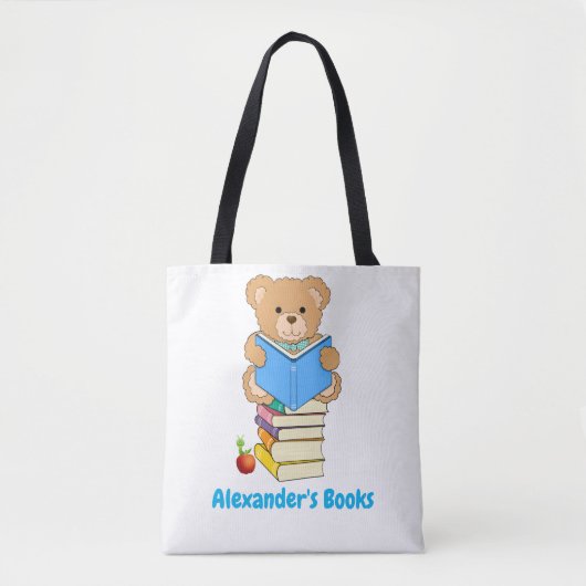 テディ・読ベアのパーソナライズされた著書 トートバッグ (正面)